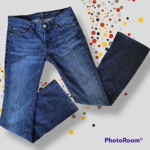 7 For All Mankind Bootcut Women's 26 Slightly Distressed Whiskered Jeans